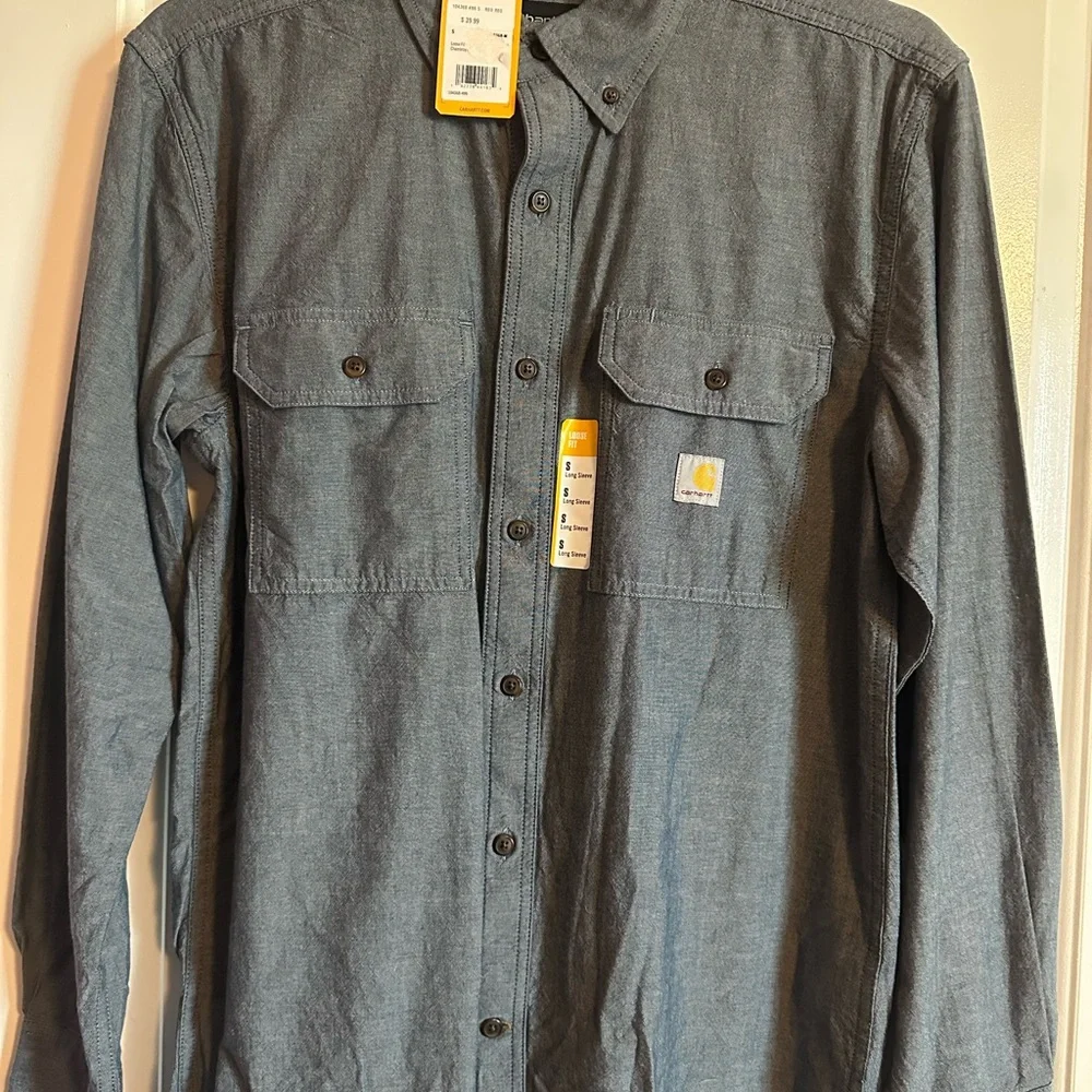 Carhartt Blue Chambray Shirt - Picture 1 of 6